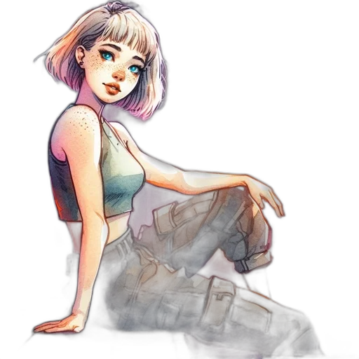 dress, creature, watercolor, concept art transparent PNG cut-out