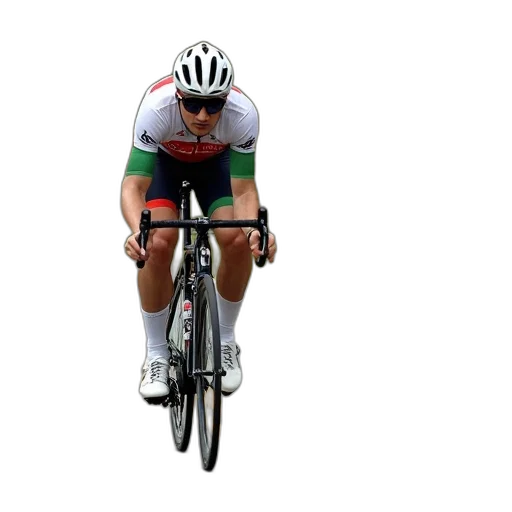 cyclist, riding, bicycle, road transparent PNG cut-out