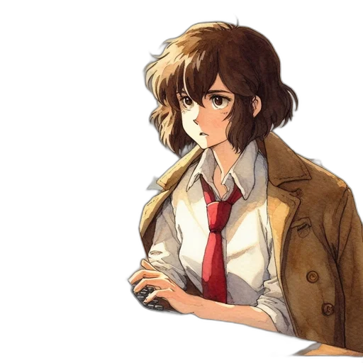 jacket, staff, face, weapon transparent PNG cut-out