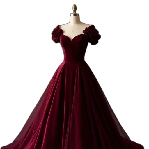 dress, crown, photorealistic, 3d render transparent PNG cut-out