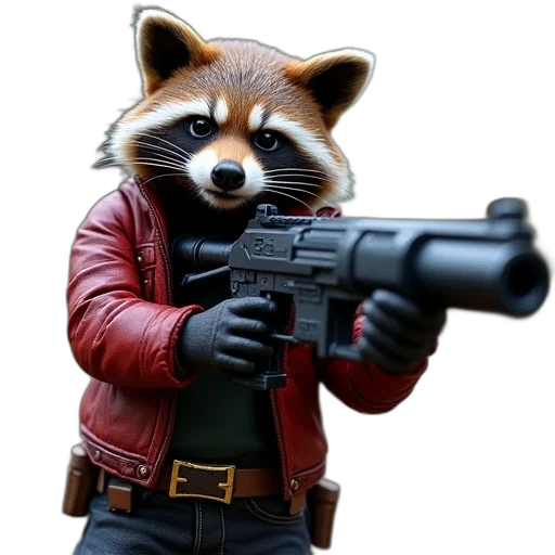 weapon, animal, jacket, staff transparent PNG cut-out