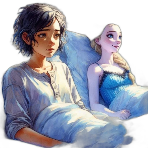 concept art, watercolor, fantasy art, comic book art transparent PNG cut-out