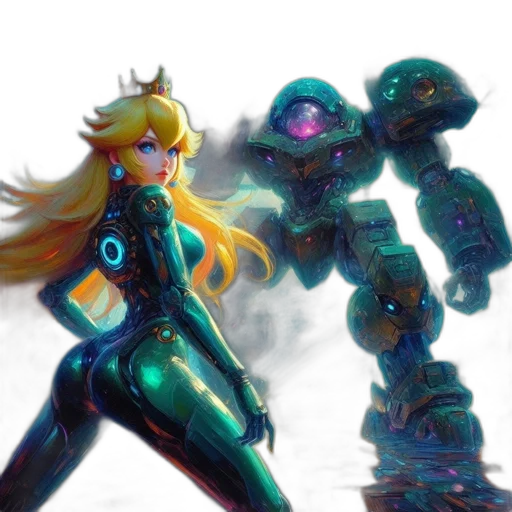 robot, concept art, pixel art, fantasy art transparent PNG cut-out