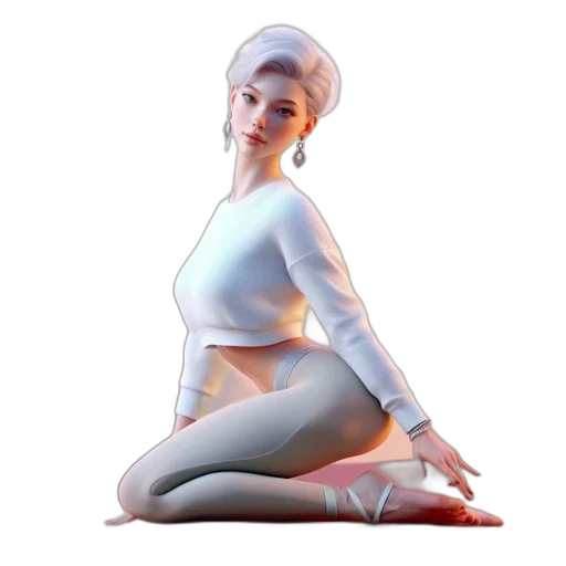 robot, dress, concept art, 3d render transparent PNG cut-out