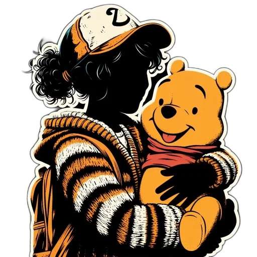 comic book art, individual, wears, striped transparent PNG cut-out