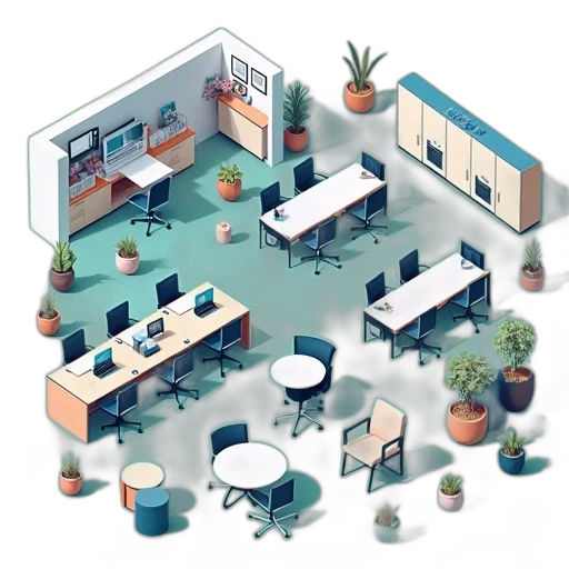 furniture, 3d render, concept art, pixel art transparent PNG cut-out