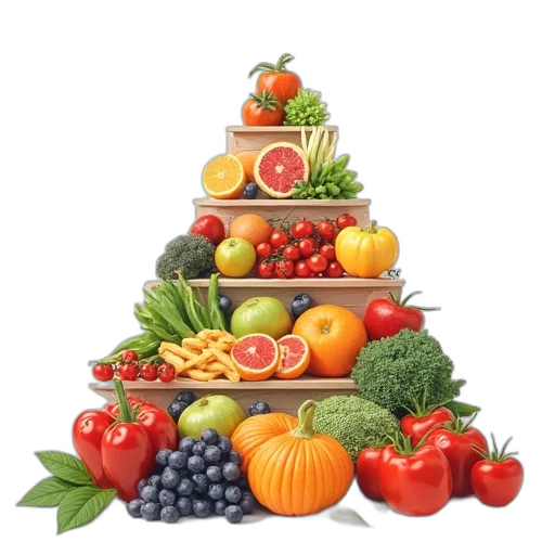 food, crown, photorealistic, colorful transparent PNG cut-out