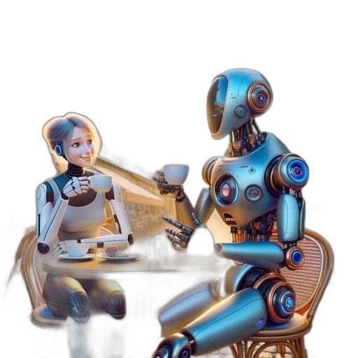 robot, concept art, 3d render, cyberpunk transparent PNG cut-out