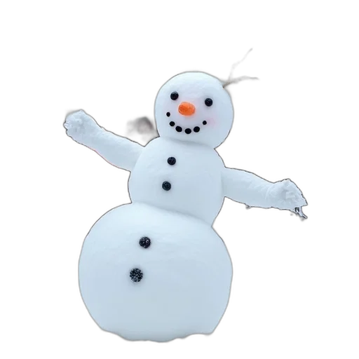 robot, 3d render, snow, snowman transparent PNG cut-out
