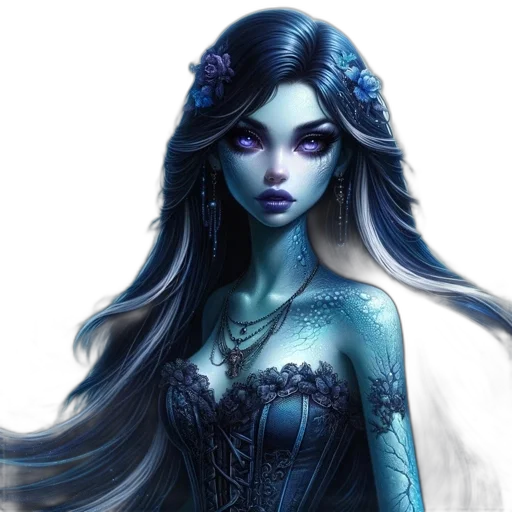 dress, face, fantasy art, concept art transparent PNG cut-out