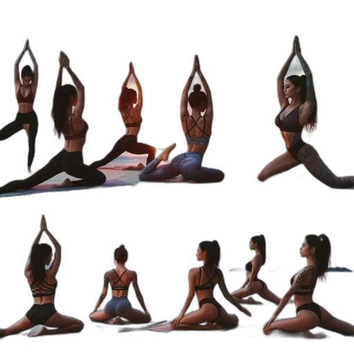 concept art, women, practice, yoga transparent PNG cut-out