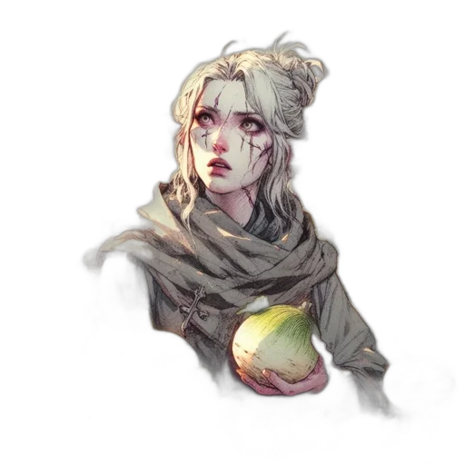face, staff, crown, fantasy art transparent PNG cut-out