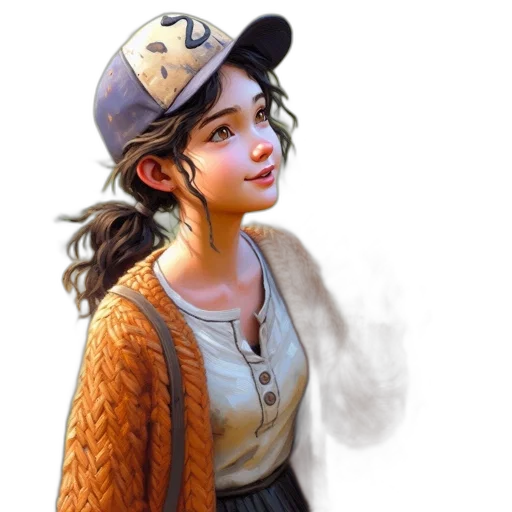 hat, staff, face, jacket transparent PNG cut-out