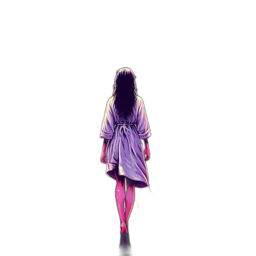 dress, jacket, hair, creature transparent PNG cut-out