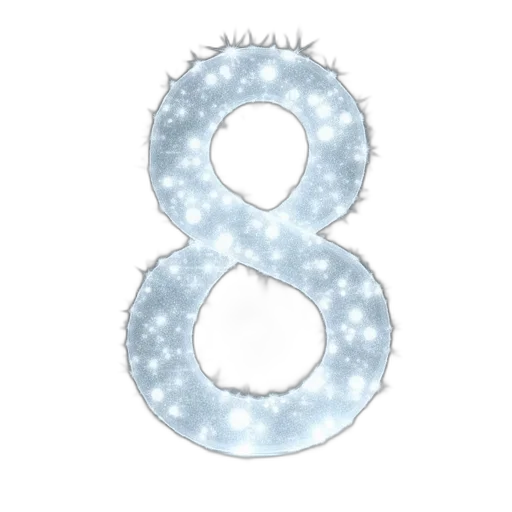 crown, 3d render, white, number transparent PNG cut-out