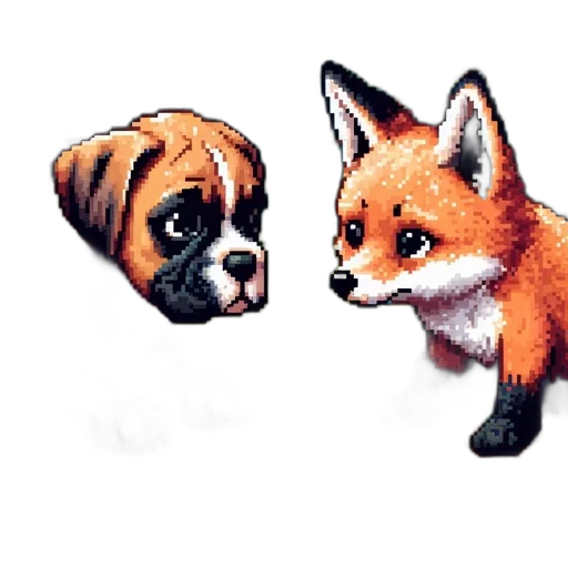 animal, pixel art, concept art, watercolor transparent PNG cut-out