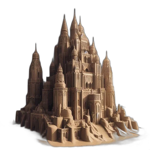 building, crown, 3d render, concept art transparent PNG cut-out