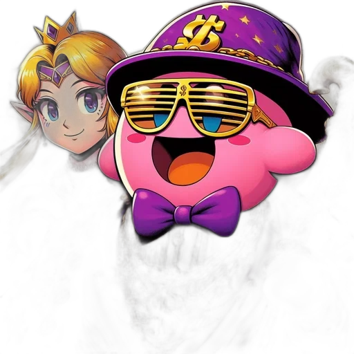 hat, staff, crown, vaporwave transparent PNG cut-out