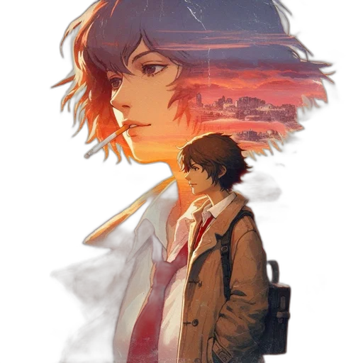 jacket, concept art, watercolor, comic book art transparent PNG cut-out