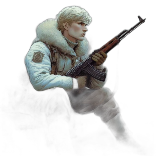 jacket, weapon, staff, face transparent PNG cut-out