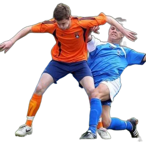 two, soccer, players, action transparent PNG cut-out