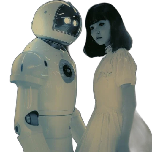 robot, dress, concept art, 3d render transparent PNG cut-out
