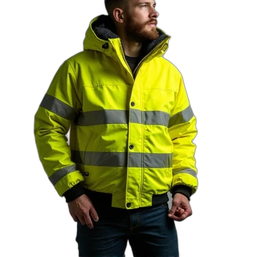 jacket, staff, cyberpunk, 3d render transparent PNG cut-out