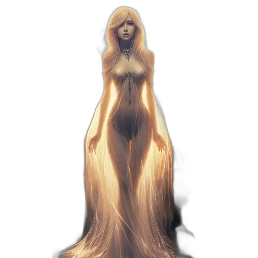 dress, hair, creature, face transparent PNG cut-out