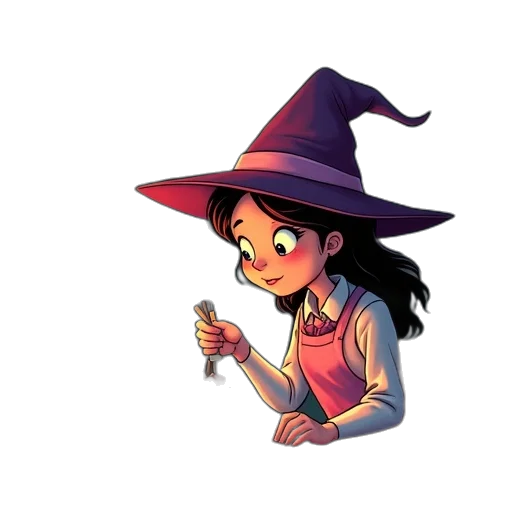 staff, hat, dress, concept art transparent PNG cut-out