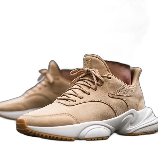 shoes, 3d render, photorealistic, earth tones transparent PNG cut-out