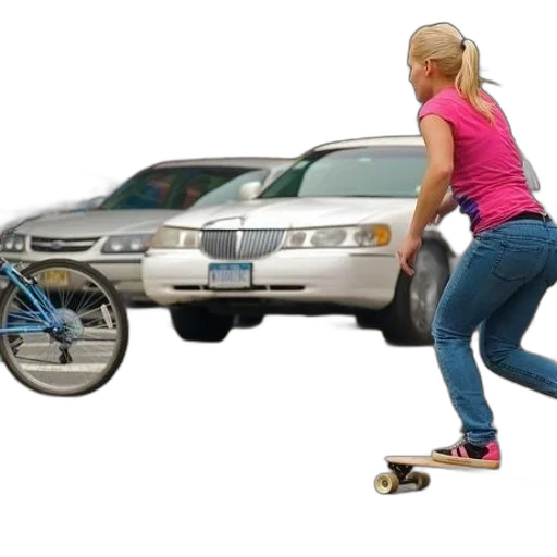 car, woman, pink, shirt transparent PNG cut-out