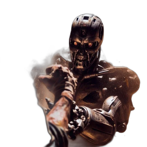 robot, weapon, 3d render, concept art transparent PNG cut-out