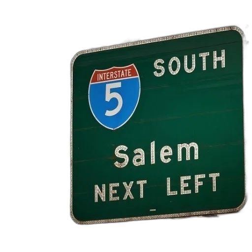 green, sign, interstate, south transparent PNG cut-out
