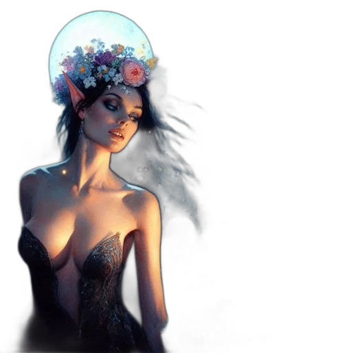 crown, dress, flower, jewelry transparent PNG cut-out