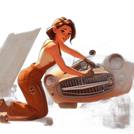 car, concept art, comic book art, fantasy art transparent PNG cut-out