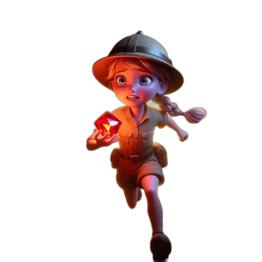hat, staff, robot, 3d render transparent PNG cut-out