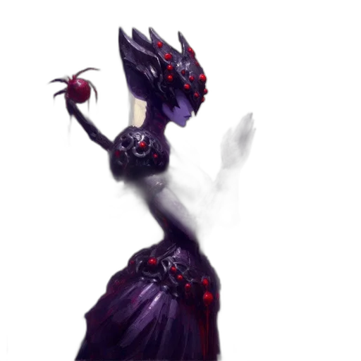 dress, crown, staff, creature transparent PNG cut-out