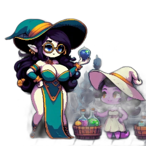 pixel art, concept art, fantasy art, cartoon transparent PNG cut-out