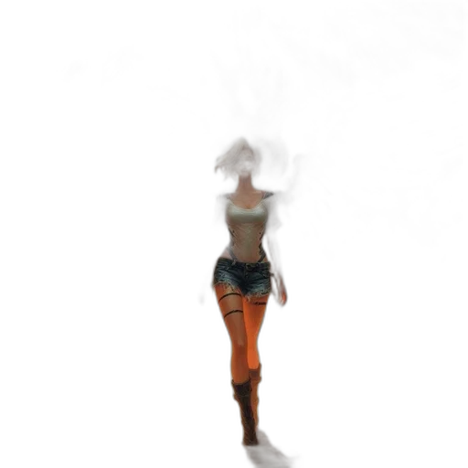 robot, dress, staff, creature transparent PNG cut-out