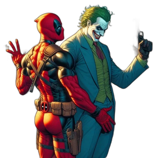 comic book art, concept art, red, deadpool transparent PNG cut-out
