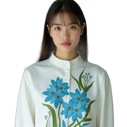 jacket, dress, flower, oil painting transparent PNG cut-out