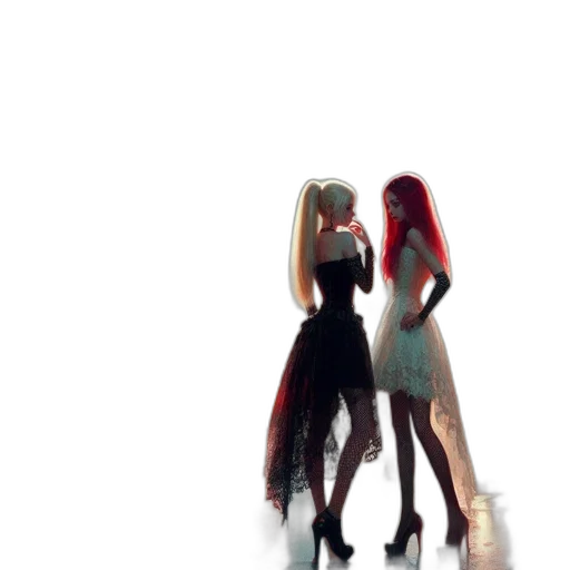 dress, hair, concept art, 3d render transparent PNG cut-out