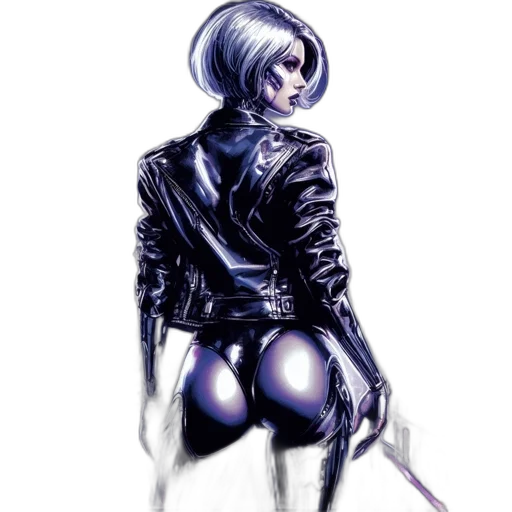 jacket, robot, weapon, staff transparent PNG cut-out