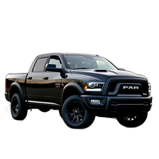 photorealistic, black, pickup, truck transparent PNG cut-out