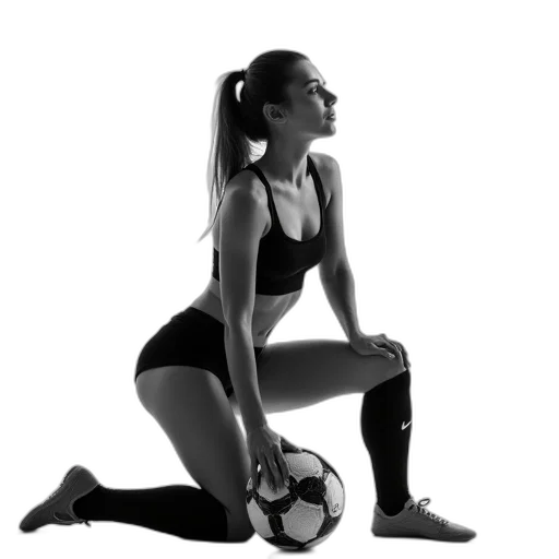 photorealistic, sexy, woman, soccer transparent PNG cut-out