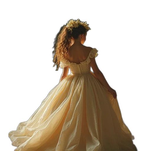 dress, crown, jewelry, hair transparent PNG cut-out