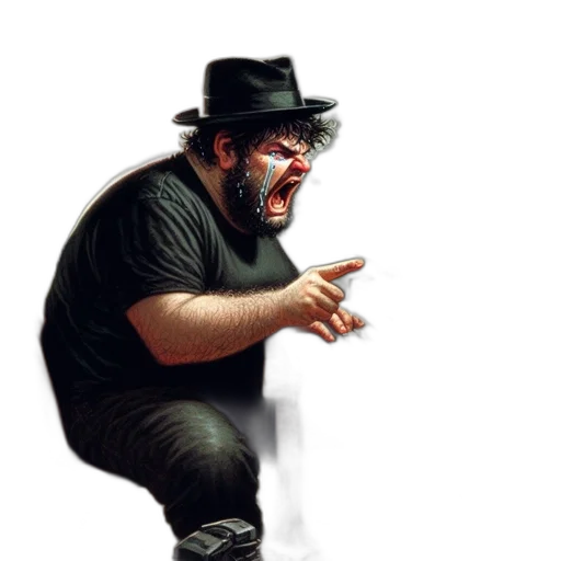 hat, staff, creature, face transparent PNG cut-out
