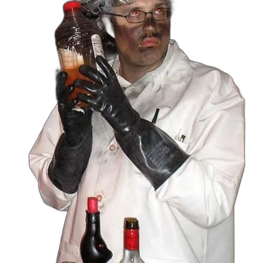 bottle, robot, jacket, staff transparent PNG cut-out