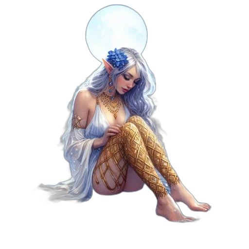 dress, jewelry, fantasy art, concept art transparent PNG cut-out