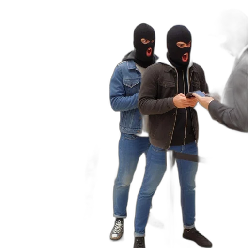 jacket, mask, weapon, hat transparent PNG cut-out